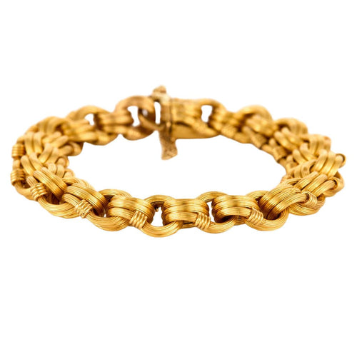 Bracelet Délicat Bracelet or jaune godronné 58 Facettes THI0216