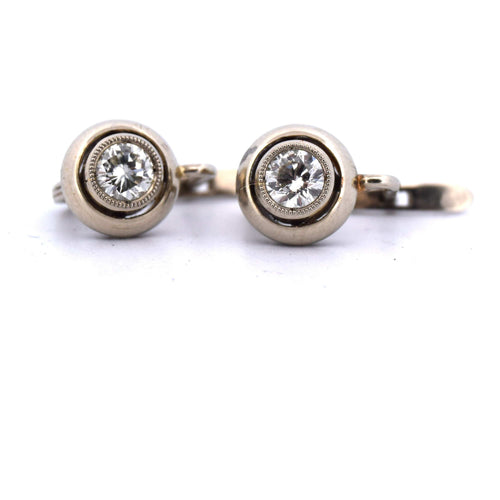 Boucles d'oreilles Boucles d'oreilles antiques en diamant - Or blanc 58 Facettes