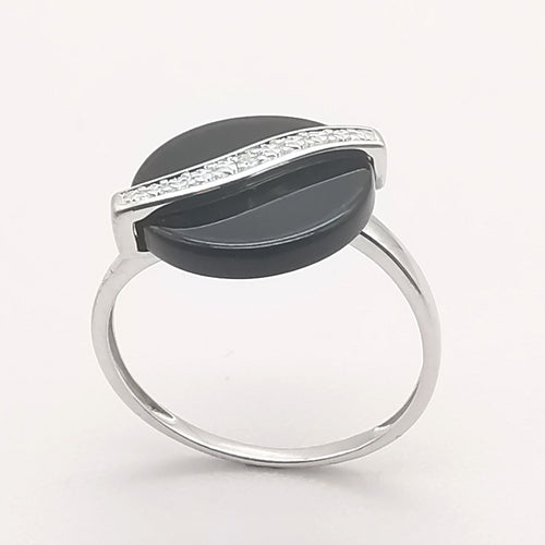 Bague 56 Bague or onyx & diamant 58 Facettes