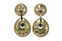 Boucles d'oreilles Boucles d'oreilles vintage en or jaune serties de diamants, saphirs, émeraudes et rubis 58 Facettes 0402