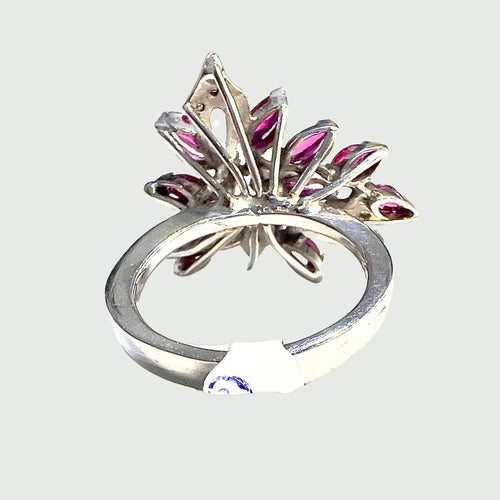 Bague SORTIJA ROSETA DISEÑO CONTEMPORÁNEO ÉPOCA ENTRE 1940-1950 58 Facettes Q895 (514)