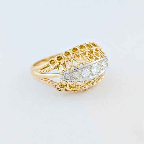 Bague 62 Bague Dôme en or jaune  et diamant 58 Facettes 33373