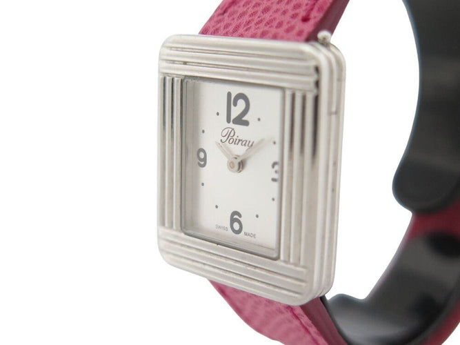 Montre montre POIRAY ma premiere pm acier 26mm bracelet cuir quartz lady 58 Facettes 269224