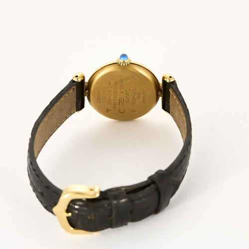 Montre CARTIER - Montre Modèle Colisée Must en argent plaqué or cadran noir chiffres romains 58 Facettes