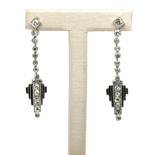 ART DÉCO - Boucles d’oreilles Or blanc et Diamants 58 Facettes 1.0000461/3