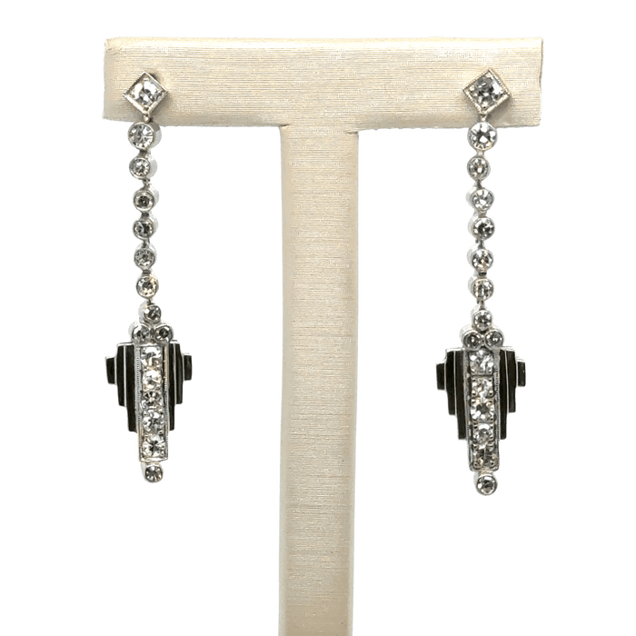 ART DÉCO - Boucles d’oreilles Or blanc et Diamants 58 Facettes 1.0000461/3