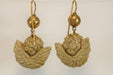 Earrings Antique gold lava cameo earrings 58 Facettes 7446