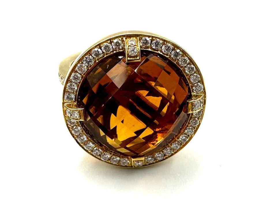 Bague 54 CHAUMET - Bague Attrape-moi si tu m'aimes citrine et diamants 58 Facettes