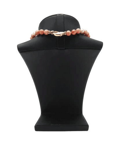 Collier Or jaune Perle corail Nacre