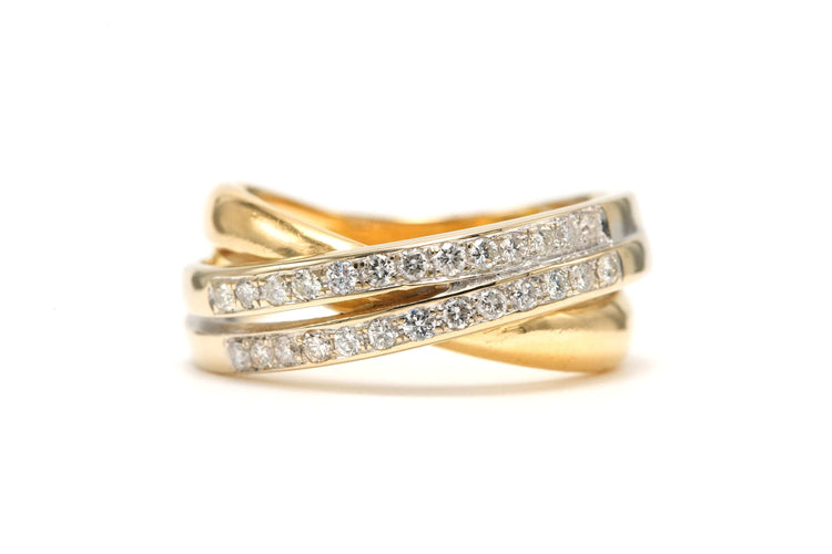 Bague 63 Bague contemporaine or jaune, diamants (+-0.26ct) 58 Facettes 22749