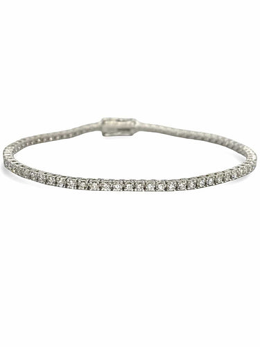 Bracelet Bracelet rivière or blanc et diamants 1,80 ct 58 Facettes