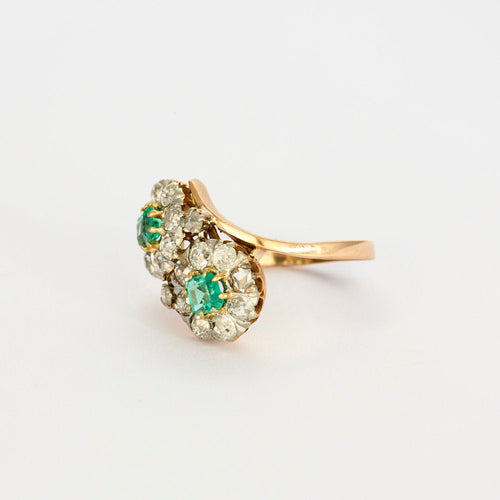 Bague Bague Toi et Moi émeraudes diamants 58 Facettes LP1066/12