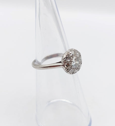 Bague 49 Bague marguerite art deco Platine et 0,65 carats diamant (circa 1940) cible 58 Facettes A06164
