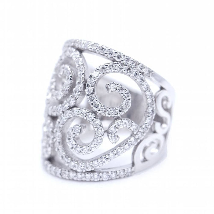 Bague 54.5 Bague en or blanc et diamants 58 Facettes N102879LF