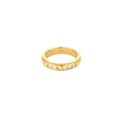 Bague or jaune et brillants serti grain