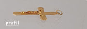 Pendentif PETITE CROIX OR JAUNE AVEC CHRIST 58 Facettes