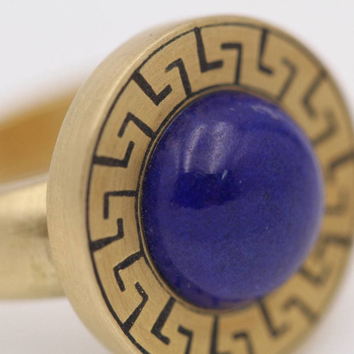 Bague en or AZTECA avec lapis-lazuli