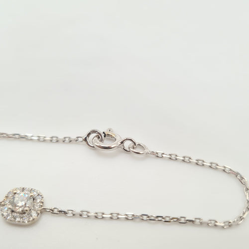 Bracelet Bracelet or blanc serti de diamants naturels 58 Facettes