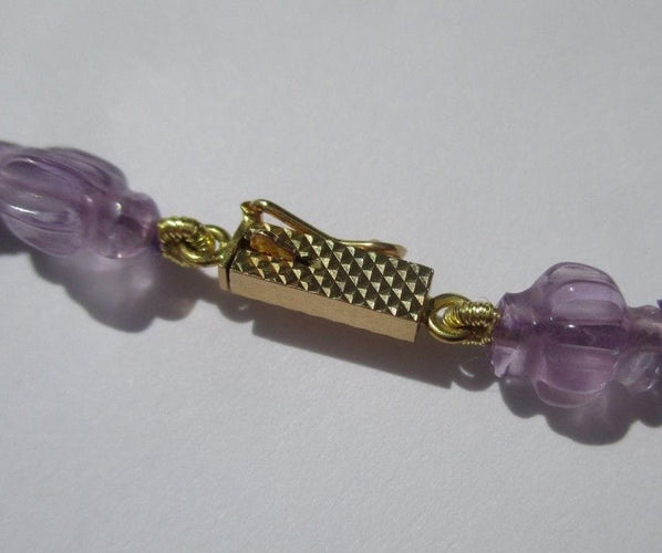 Collier Collier améthystes fermoir en or 58 Facettes