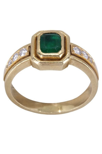 Bague émeraude et diamants 58 Facettes 095411