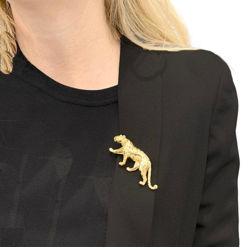 Broche Broche Cartier, "Panthère", or jaune, émail, émeraudes. 58 Facettes 34989