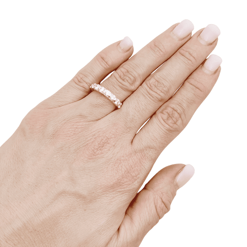 Bague 52 Demi-alliance or blanc et diamants. 58 Facettes 34472