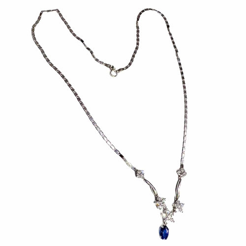 Collier Collier / ras du cou moderne du XXIe siècle avec SAPHIR et diamants 58 Facettes Q138B(952)