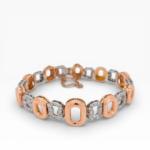 Bracelet Bracelet Rétro - Or 18 Carats, Diamants, années 1940 58 Facettes 485