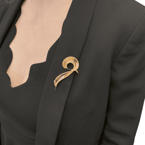 Broche Broche vintage "Volute" or rose. 58 Facettes 34701