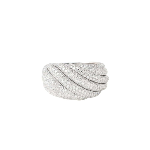 Bague 55.5 Bague or gris pavée de diamants 58 Facettes