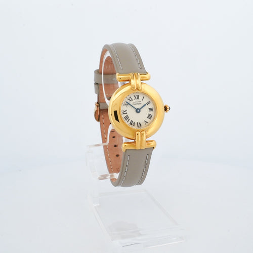 Montre Cartier - Montre Must Colisée cadran ivoire chiffres romains en vermeil 58 Facettes