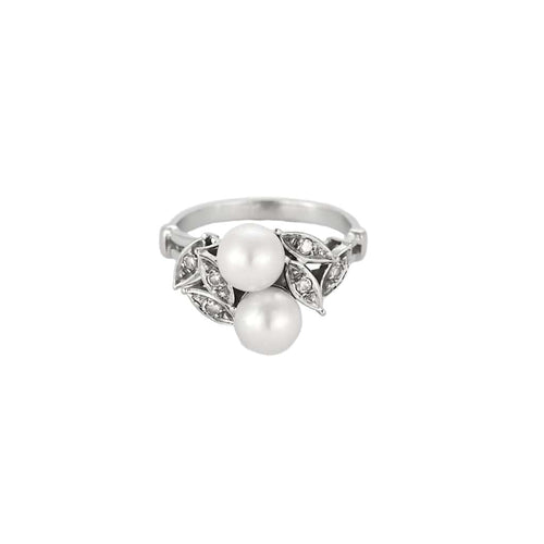 Bague 50.5 Bague en or et perles de culture blanches 58 Facettes LAN1380