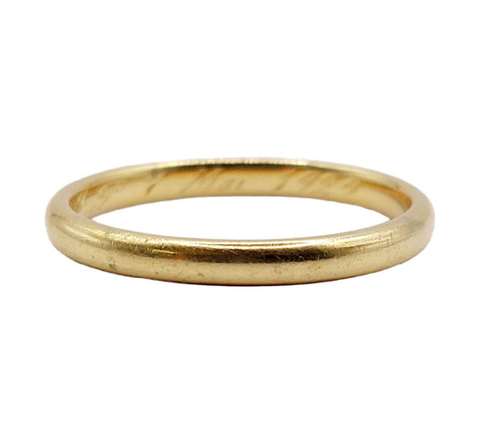 Bague 58.5 Bague jonc Alliance antique or jaune 18k stacker (circa 1929) 58 Facettes A06008