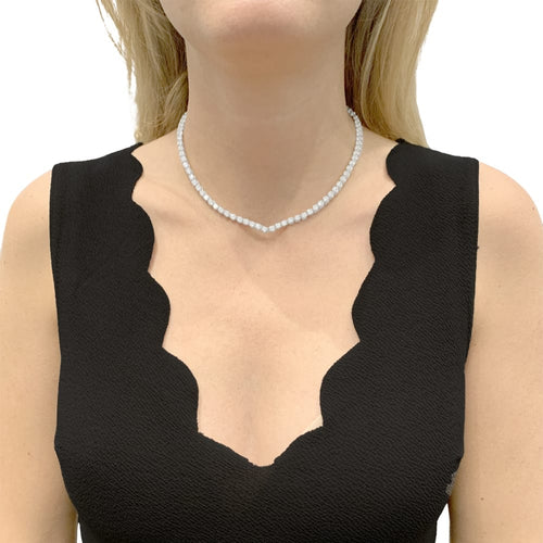 Collier Collier rivière or blanc et diamants. 58 Facettes 34933