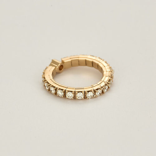 Bague 51 Bague souple en or rose et diamants 58 Facettes JR0009-51