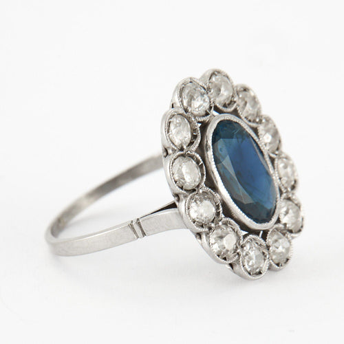 Bague 53.5 Bague Pompadour Saphir Art-Déco 58 Facettes