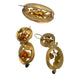 Elizabethan style gold brooch and earrings set with coral 58 Facettes Q46B