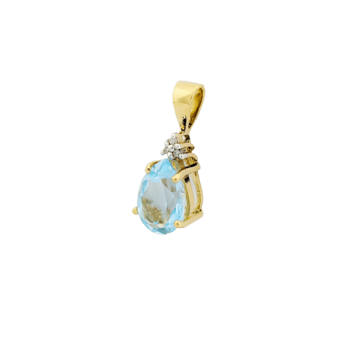 Pendentif Pendentif en or jaune, diamants et topaze 58 Facettes 32245