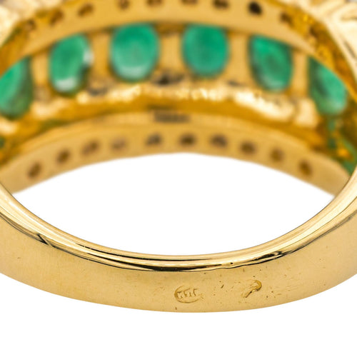 Bague 55 Bague Or jaune Emeraude, Diamant 58 Facettes 4002851CN