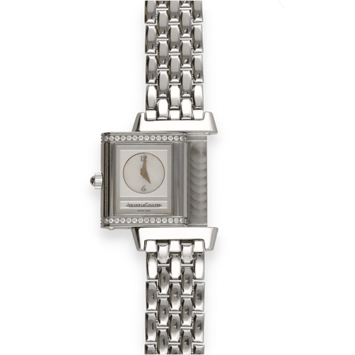 Montre Montre Jaeger LeCoultre "Reverso" Lady Acier Duetto diamants de 2008. Ref : 266.8.44. Boite et Papiers d'origine. 58 Facettes