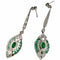 Boucles d'oreilles Boucles d'oreilles de style Art déco avec diamants et émeraudes 58 Facettes Q727A
