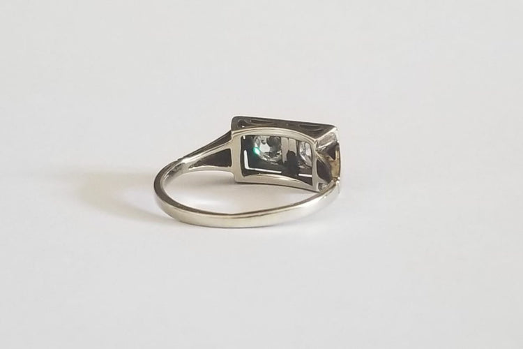 Bague 49 Bague pont or blanc diamants 0.50 carats 58 Facettes