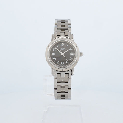 Montre Hermès - Montre Clipper cadran gris chiffres arabes en acier 58 Facettes