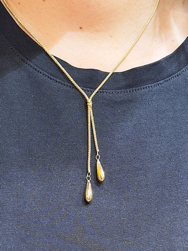 Collier Collier or jaune 2 motifs olives allongées 58 Facettes