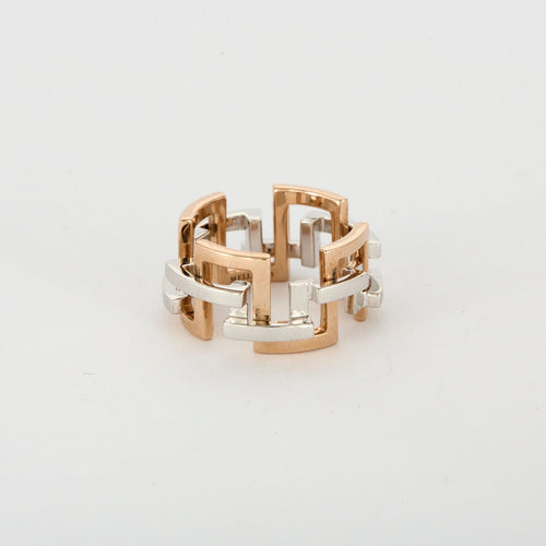 Bague 51 MELLERIO - Graphic - Bague or blanc et rose 58 Facettes J1WP335-0051