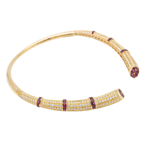 Collier Fred Collier Torque  Or jaune Diamant, Rubis 58 Facettes 2576876CN