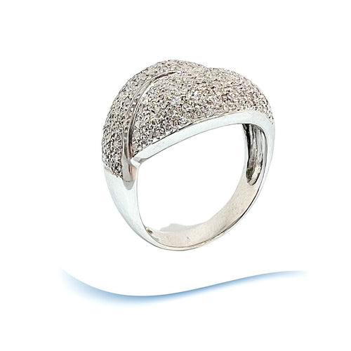 Bague 63.5 Bague or blanc, diamants total 2 carats 58 Facettes AA 1701
