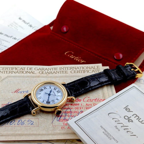 Montre Cartier Diabolo Date Large Cartier LC 18k Gold 58 Facettes