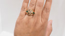 Ring 56 Jonc ring in yellow gold, emeralds and diamonds 58 Facettes 32656