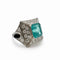 Bague 58 Bague en or blanc ornée d'émeraude et de diamants – Style Art déco vintage 58 Facettes 50378
